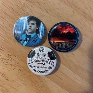 Stranger Things Themed Button Set